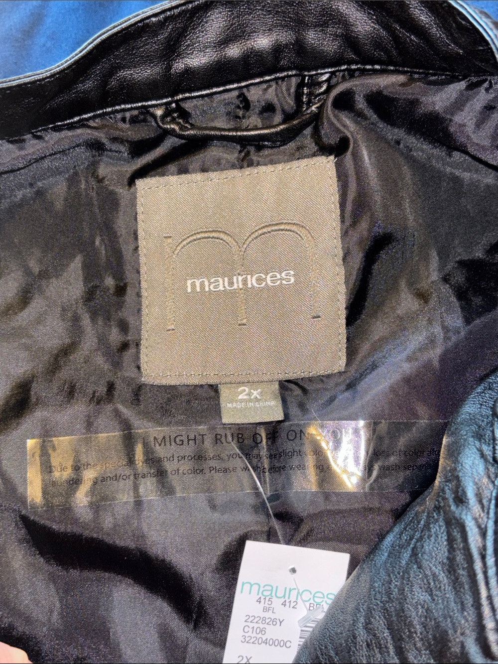 Maurices Black Faux Leather Jacket Plus Size Women’s 2X NEW - Picture 13 of 16